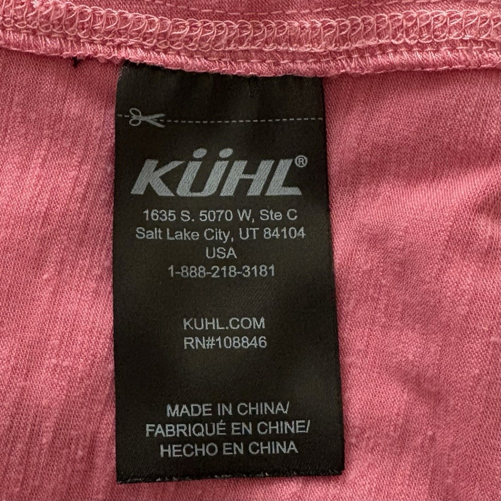 KUHL V-Neck Short Sleeve T-Shirt Top Medium Pink Sporty Beach Outdoors - Picture 4 of 5